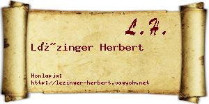 Lézinger Herbert névjegykártya